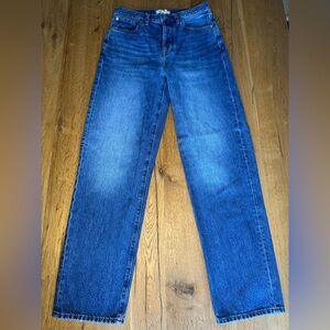 MADEWELL low slung straight jeans size 26T in Palmina Wash